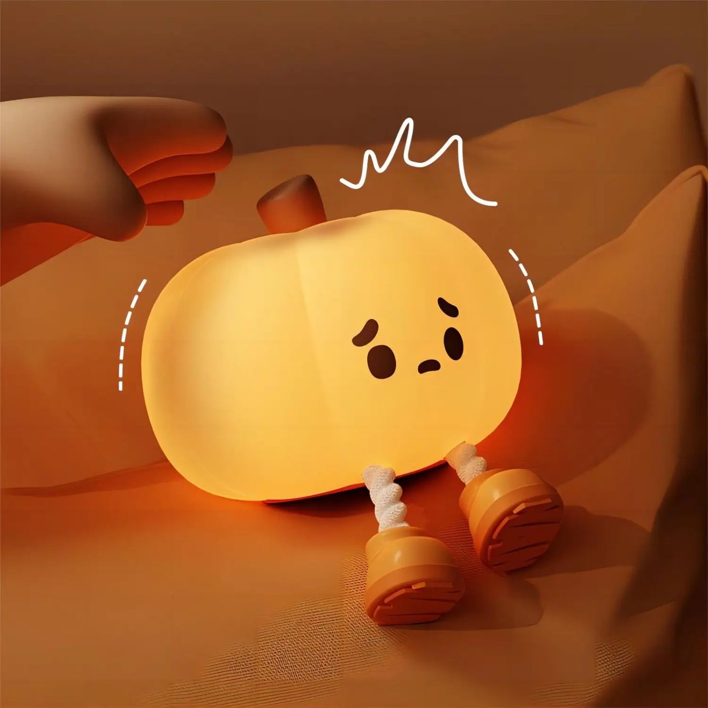 Luces nocturnas de calabaza para Halloween, lámpara segura de silicona suave, decoraciones con temporizador, decoración de cabecera regulable, regalos de Halloween para bebés y niños