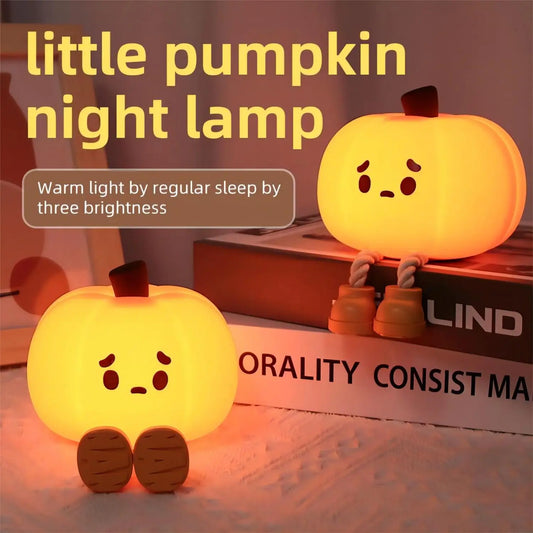Luces nocturnas de calabaza para Halloween, lámpara segura de silicona suave, decoraciones con temporizador, decoración de cabecera regulable, regalos de Halloween para bebés y niños