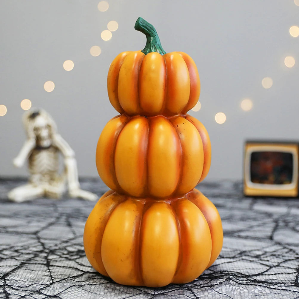 Luz de calabaza de Halloween, calabazas apiladas iluminadas para Halloween, decoración para fiesta de Halloween, decoraciones para interiores y exteriores