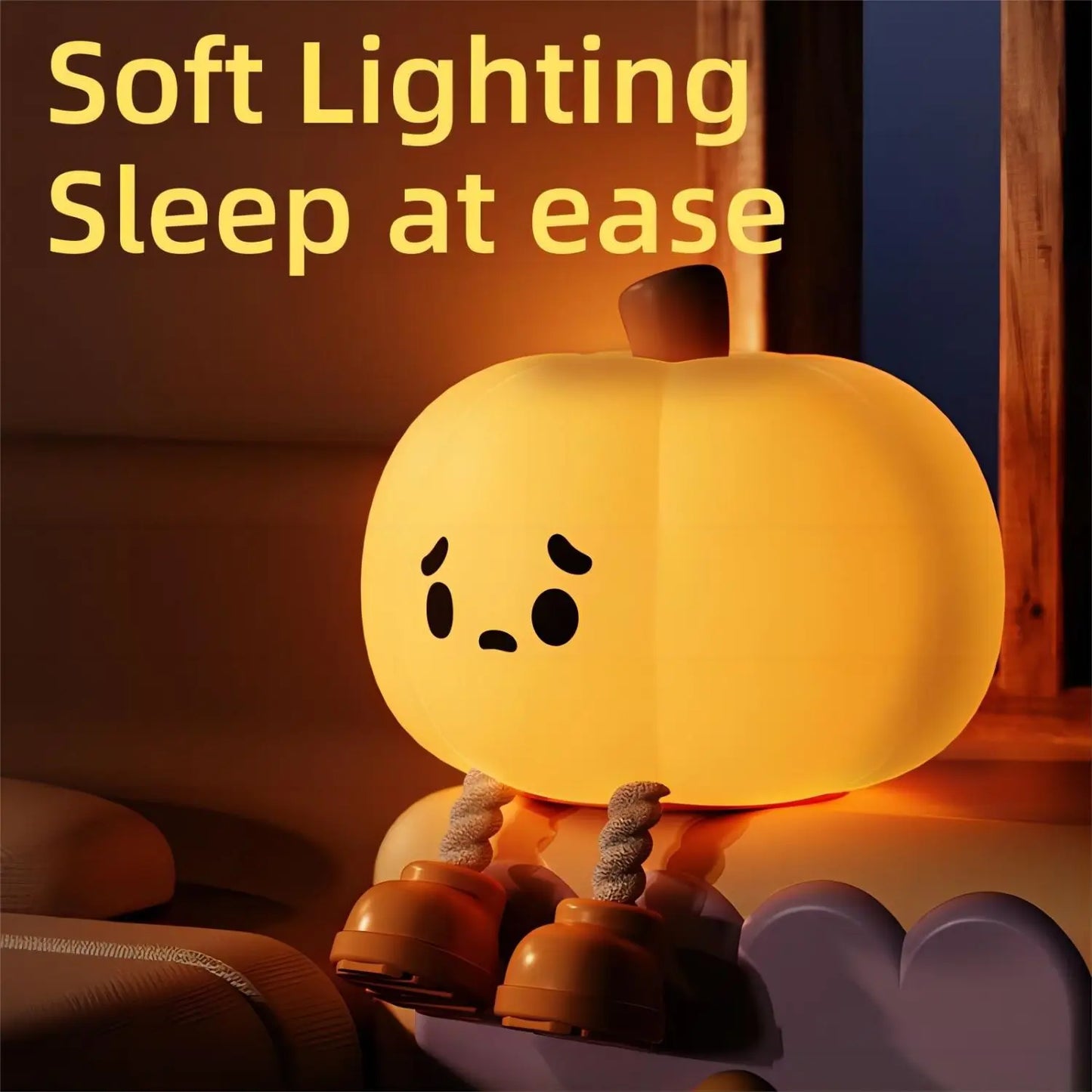 Luces nocturnas de calabaza para Halloween, lámpara segura de silicona suave, decoraciones con temporizador, decoración de cabecera regulable, regalos de Halloween para bebés y niños